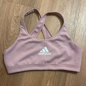 ADIDAS racerback sports bra light dusty rose pink size M women’s running